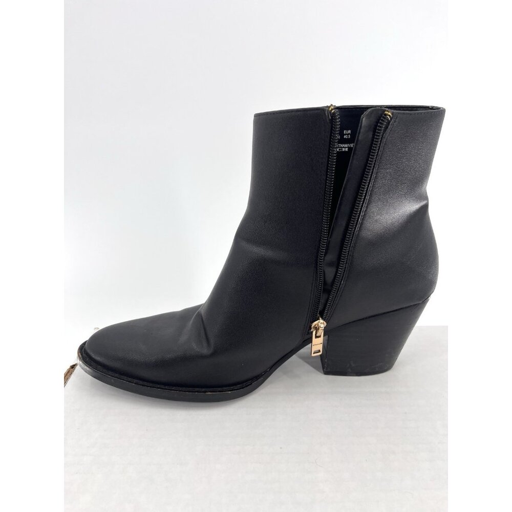 COACH Women's Black Leather Side Zip Pacey Pointed Toe Heeled Ankle Boot US 10 - Picture 4 of 9